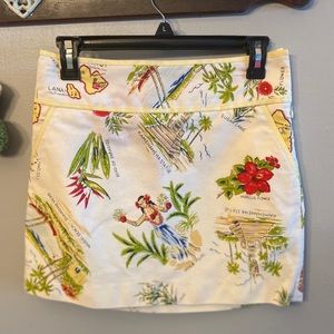 JCrew, Hawaiian Tropical Floral Mini Skirt, size 0